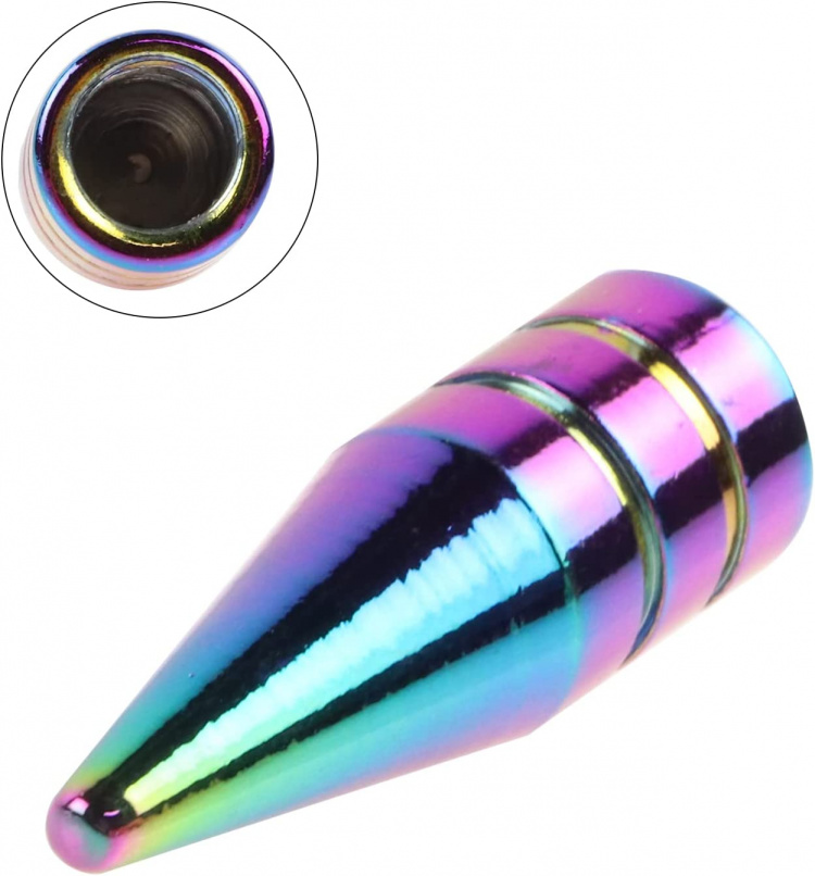 Valve caps 4-pack, Rainbow colored Pointed Valve caps 4-pack, Rainbow colored Pointed