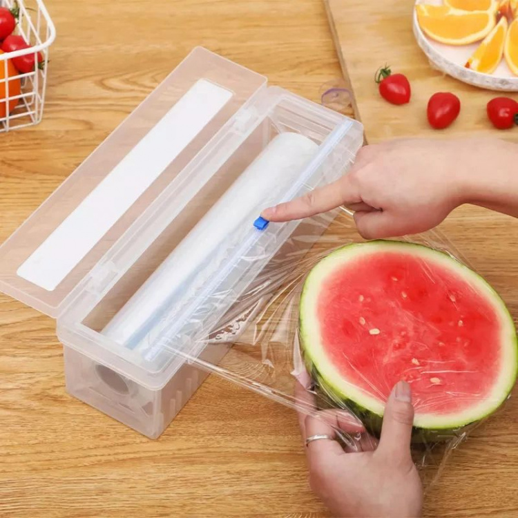 Plastic wrap dispenser with knife Plastic wrap dispenser with knife