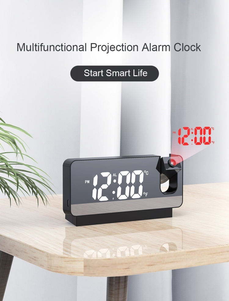 Alarm clock with projector