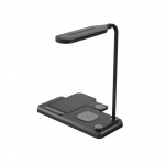 Multifunctional 3-in-1 Wireless Charging Station with Desk Lamp, Black Multifunctional 3-in-1 Wireless Charging Station with Desk Lamp, Black