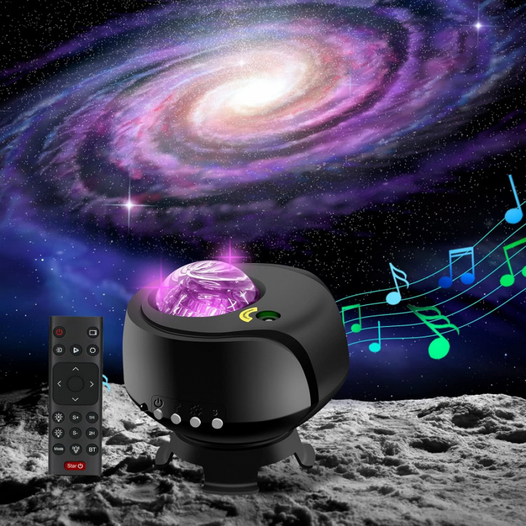 Galaxy Projector Fantasy Aurora - Star Projector with BT Speaker, Light Sensor and 360° Rotation