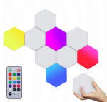 Hexagonal LED-Light - Wall Lighting with RGB, 5 Hexagon Modules, incl Remote Control
