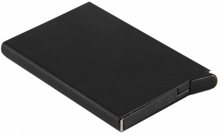 RFID Card Holder in Aluminum with Pop-up, Black