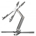 Height adjustable laptop stand, foldable, rotatable 360°, Silver