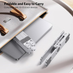 Height adjustable laptop stand, foldable, rotatable 360°, Silver