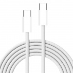 Flätad USB-C till USB-C Ladd- och synkkabel, 1,5m, 5A, Vit