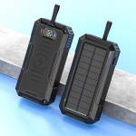 Powerbank 30000mAh 22.5W PD+15W Wireless Charging, Solar, Flashlight & Compass