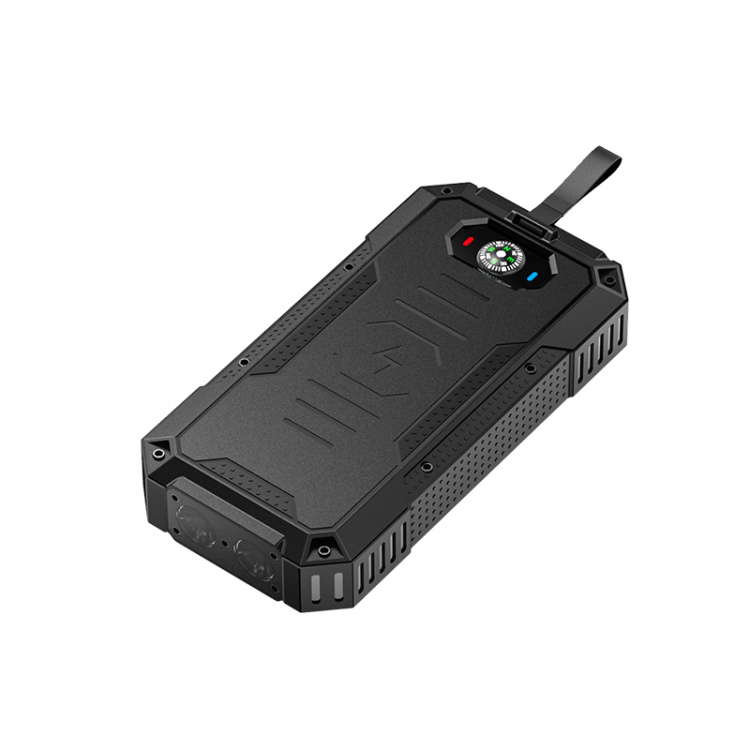 Powerbank 30000mAh 22.5W PD+15W Wireless Charging, Solar, Flashlight & Compass