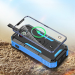 Powerbank 30000mAh 22.5W PD+15W Wireless Charging, Solar, Flashlight & Compass