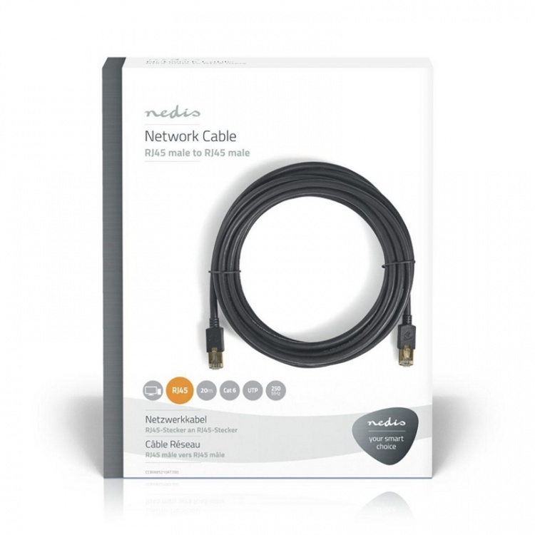 Nedis CAT6 Cable | RJ45 Male | RJ45 Male | F/UTP | 20.0 m | Round | LSZH / PVC | Anthracite | Window Box Nedis CAT6 Cable | RJ45 Male | RJ45 Male | F/UTP | 20.0 m | Round | LSZH / PVC | Anthracite | Window Box