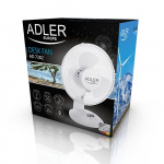 Adler AD 7302 table fan, 60W, 23 cm, white