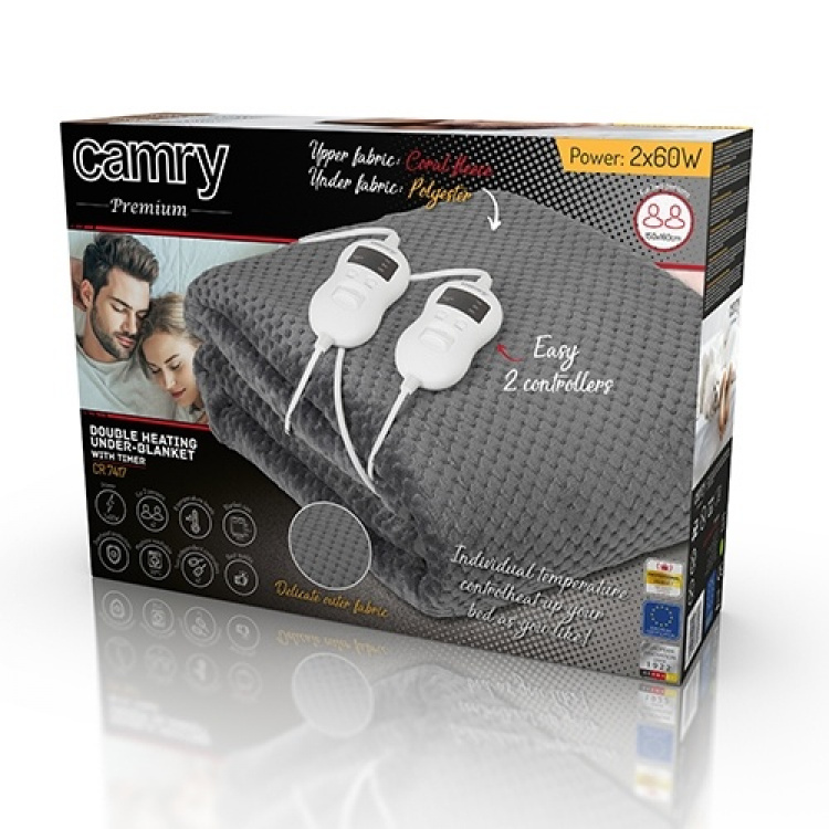 Camry Heating blanket 150x160 cm Gray Camry Heating blanket 150x160 cm Gray