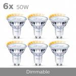 Philips 6-pack LED GU10 50W Dimmable WarmGlow Philips 6-pack LED GU10 50W Dimmable WarmGlow