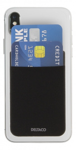DELTACO Adhesive credit card holder, 3M adhesive, black