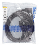 DELTACO IEC C14 to 5x IEC C13 Power cable, 3m, 10A/250V, Y-Splitter, b DELTACO IEC C14 to 5x IEC C13 Power cable, 3m, 10A/250V, Y-Splitter, b
