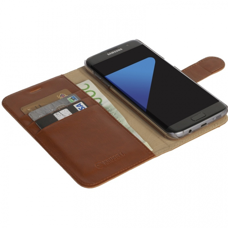 Krusell Ekerö Wallet Case for Samsung Galaxy S8, Coffee Brown
