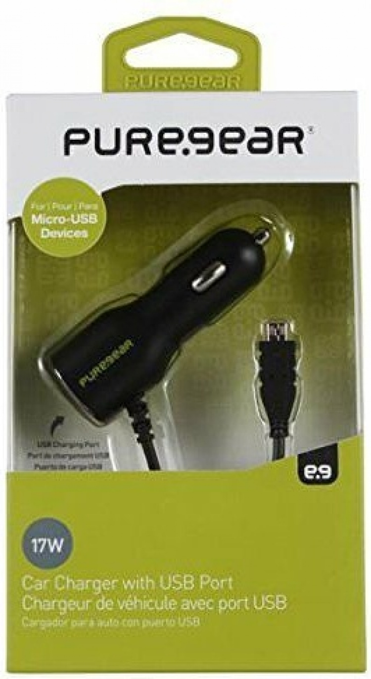 Pure Gear Car charger 3.4A Micro-USB, Black Pure Gear Car charger 3.4A Micro-USB, Black