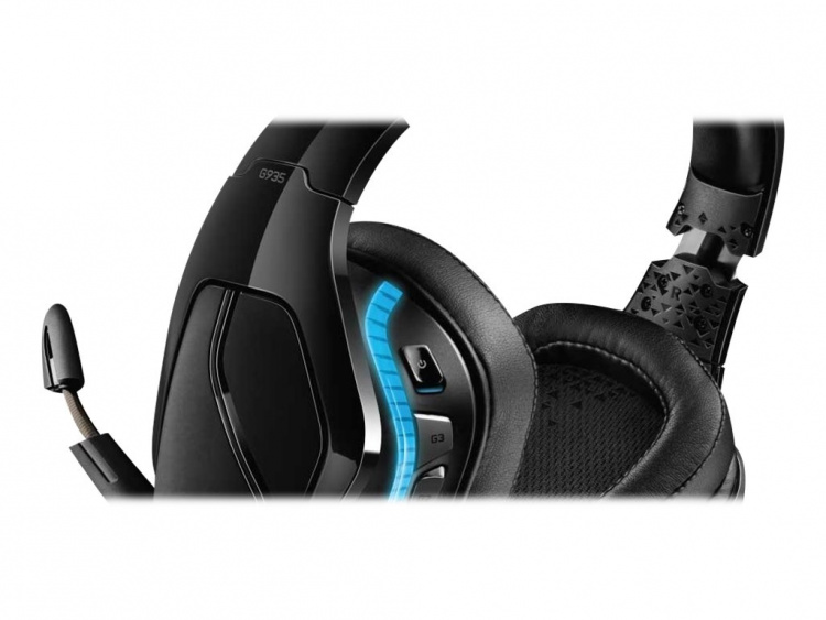Logitech Gaming Headset G935 - 7,1 kanaler - full storlek - trådlöst - svart, bl Logitech Gaming Headset G935 - 7,1 kanaler - full storlek - trådlöst - svart, bl