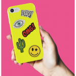 Puro Case for iPhone SE/8/7, Patch Mania, 5 stickers, Customizable, Yellow Puro Case for iPhone SE/8/7, Patch Mania, 5 stickers, Customizable, Yellow