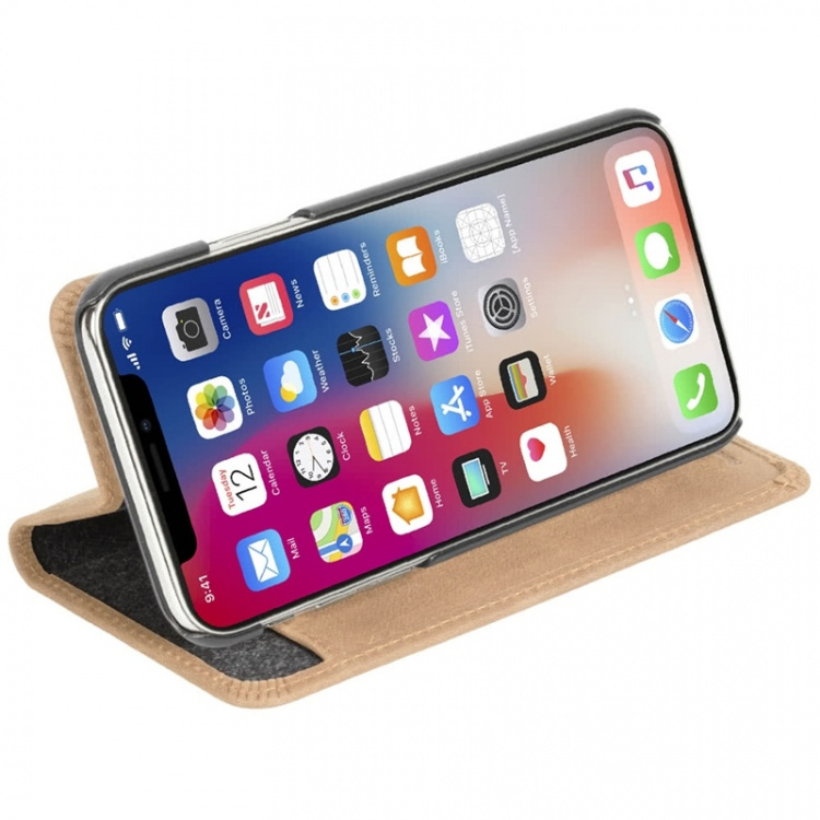 Krusell Sunne Wallet Case for iPhone Xr, Vintage Beige