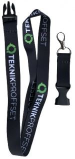Key chain with Teknikproffset logo, Black Key chain with Teknikproffset logo, Black