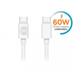 Forever cable USB-C - USB-C 1,0 m 3A, White