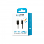 Forever cable USB - USB-C 1,0 m 3A, Black