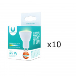 LED lamp GU10 7W 230V 3000K 38°, 10-pack, Warm white