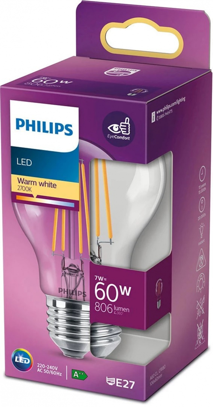 Philips LED classic 60W A60 E27 classic design
