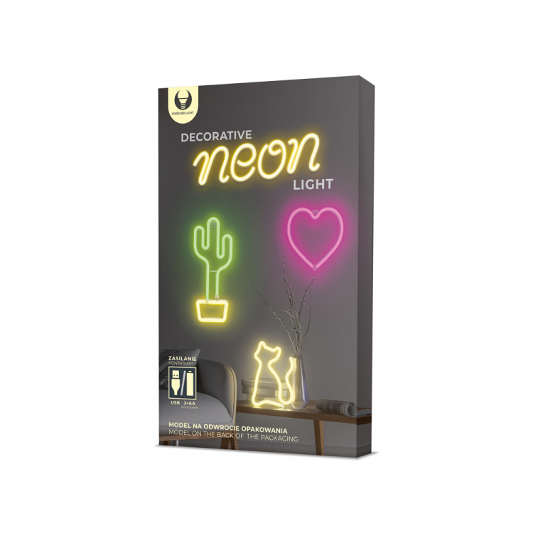 Forever Light Neon LED light Unicorn battery + USB FLNEO1, Pink