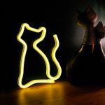 Forever Light Neon LED light Cat, battery + USB FLNEO3, Warm White