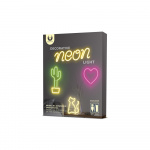 Forever Light Neon LED light Cat, battery + USB FLNEO3, Warm White