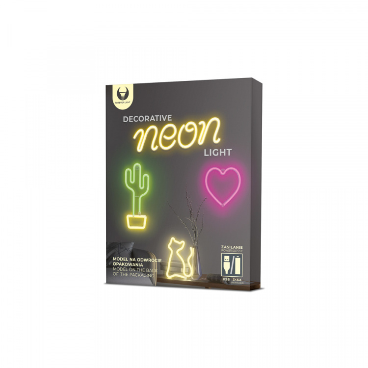 Forever Light Neon LED light Cat, battery + USB FLNEO4, Pink Forever Light Neon LED light Cat, battery + USB FLNEO4, Pink