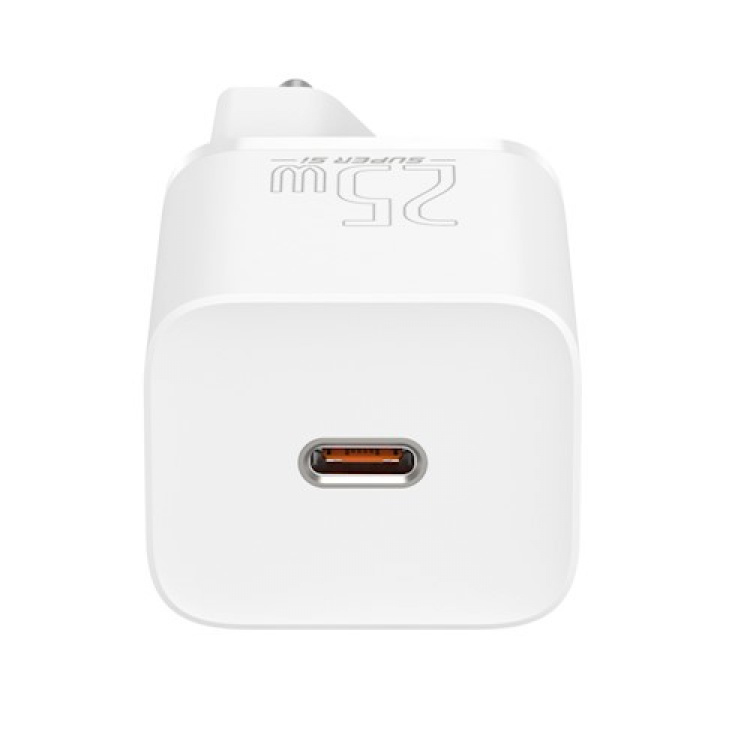 Baseus wall charger Super Si PD 25W 1x USBC + USB-C - USB-C cable, White