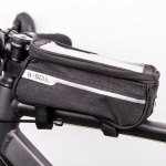 Waterproof bicycle frame bag with phone holder, Black