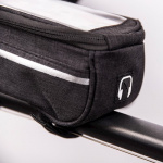 Waterproof bicycle frame bag with phone holder, Black