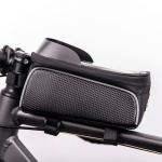 Waterproof bike frame bag & phone holder with screen, Black