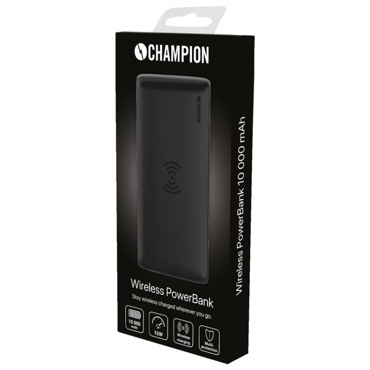 Champion PowerBank 10000 mAh 10W Wirele Champion PowerBank 10000 mAh 10W Wirele