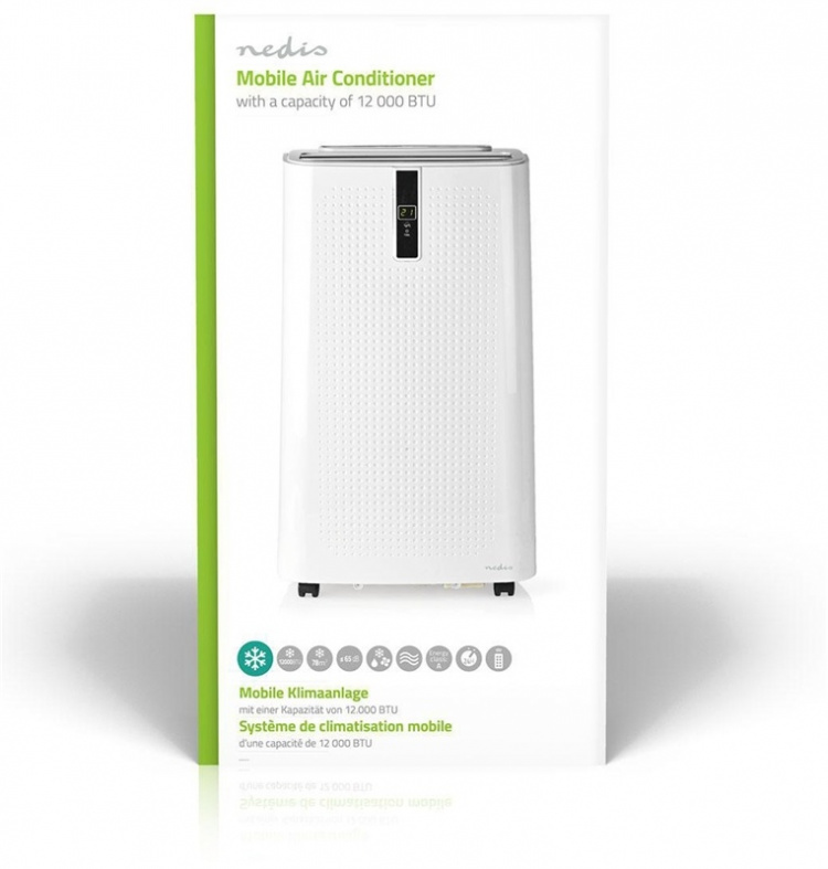 Mobile Air Conditioner | 12000 BTU | 100 m³ | 3-Speed | Remote control | Shut-off timer | White