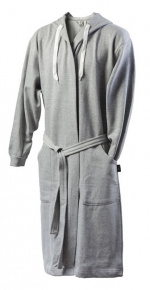 Kosta Linnewäfveri Bathrobe College, Gray, L/XL