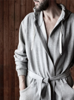 Kosta Linnewäfveri Bathrobe College, Gray, L/XL