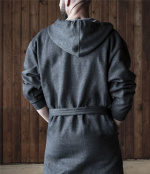 Kosta Linnewäfveri Bathrobe College, Gray, L/XL