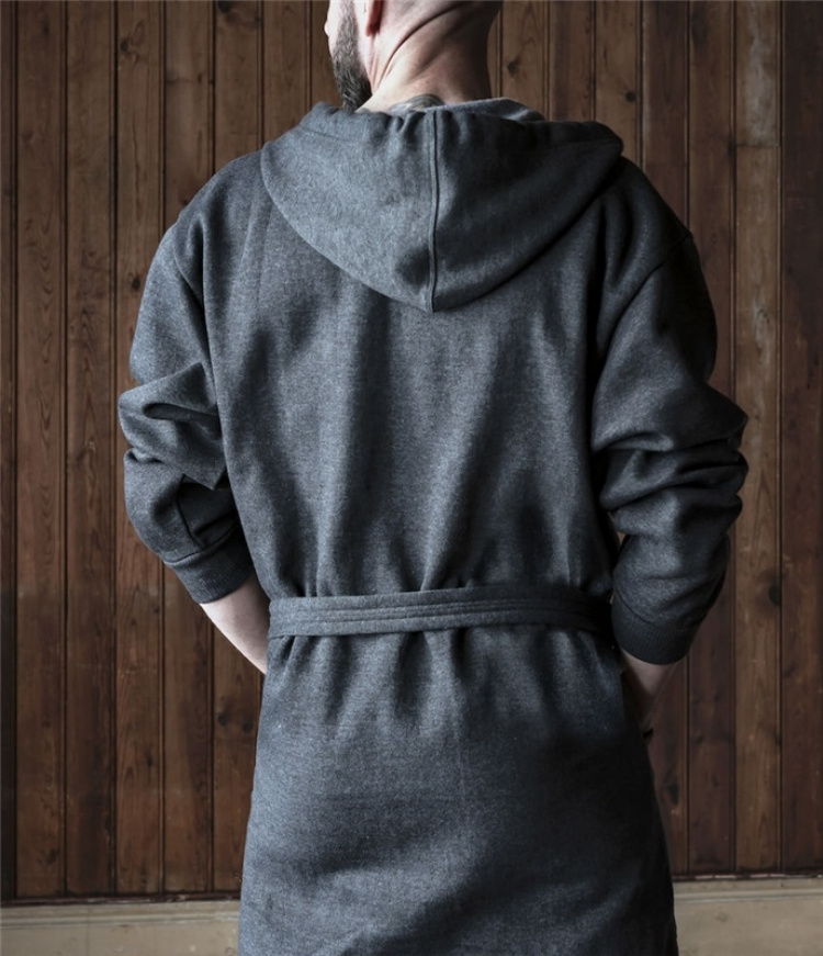 Kosta Linnewäfveri Bathrobe College, Gray, L/XL