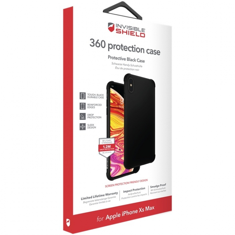 InvisibleShield 360 Protection case, iPhone XS Max, Black