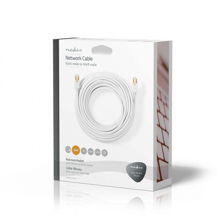 Nedis CAT6 Cable | RJ45 Male | RJ45 Male | S/FTP | 20.0 m | Round | LSZH / PVC | White | Window Box