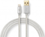 Nedis Lightning Cable | USB 2.0 | Apple Lightning 8-Pin | USB-A Male | 480 Mbps | Gold Plated | 3.00 m | Round | Braided / Nylon | Aluminium | Cover Window Box Nedis Lightning Cable | USB 2.0 | Apple Lightning 8-Pin | USB-A Male | 480 Mbps | Gold Plated | 3.00 m | Round | Braided / Nylon | Aluminium | Cover Window Box