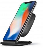 Zens Qi Wireless Charger with Stand, 10W Fast Charging, Black, Bulk