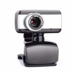Webcam with built-in microphone, USB 2.0, Black/Silver