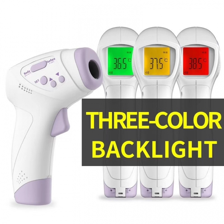 Fever thermometer, non-contact with IR technology for children/adults, Purple/White