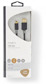 Nedis USB Cable | USB 2.0 | USB-A Male | USB Mini-B 5 pin Male | 480 Mbps | Gold Plated | 2.00 m | Round | PVC | Anthracite | Window Box Nedis USB Cable | USB 2.0 | USB-A Male | USB Mini-B 5 pin Male | 480 Mbps | Gold Plated | 2.00 m | Round | PVC | Anthracite | Window Box